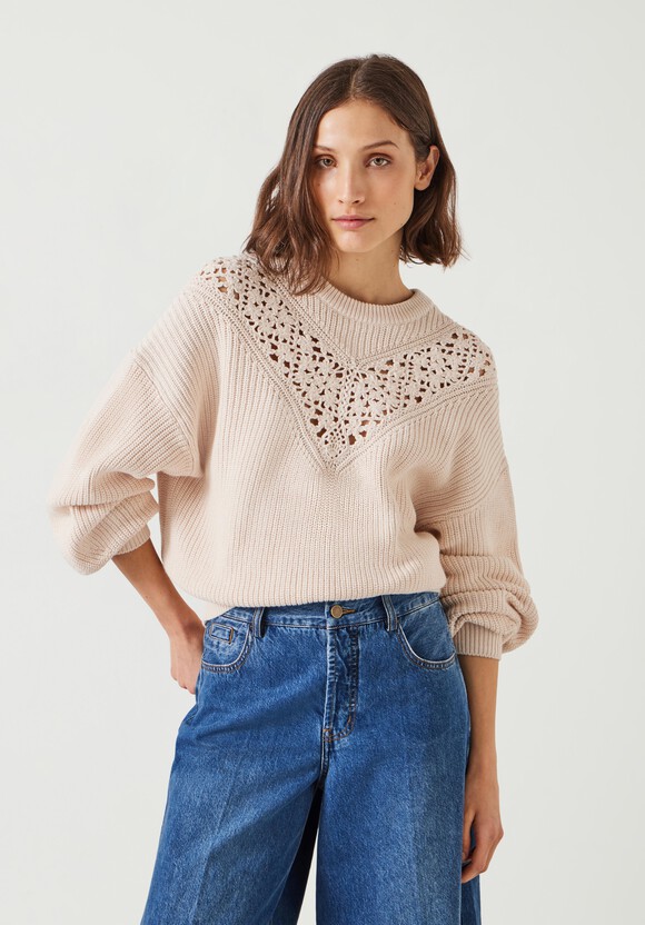 Louise Lace Insert Cotton Jumper