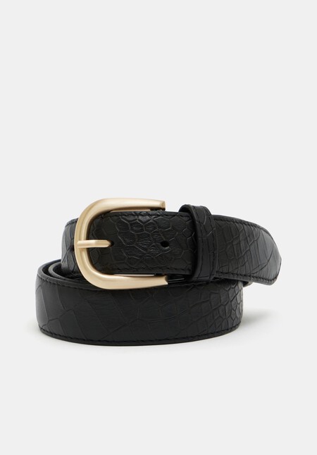 Callie Croc Emboss Leather Belt