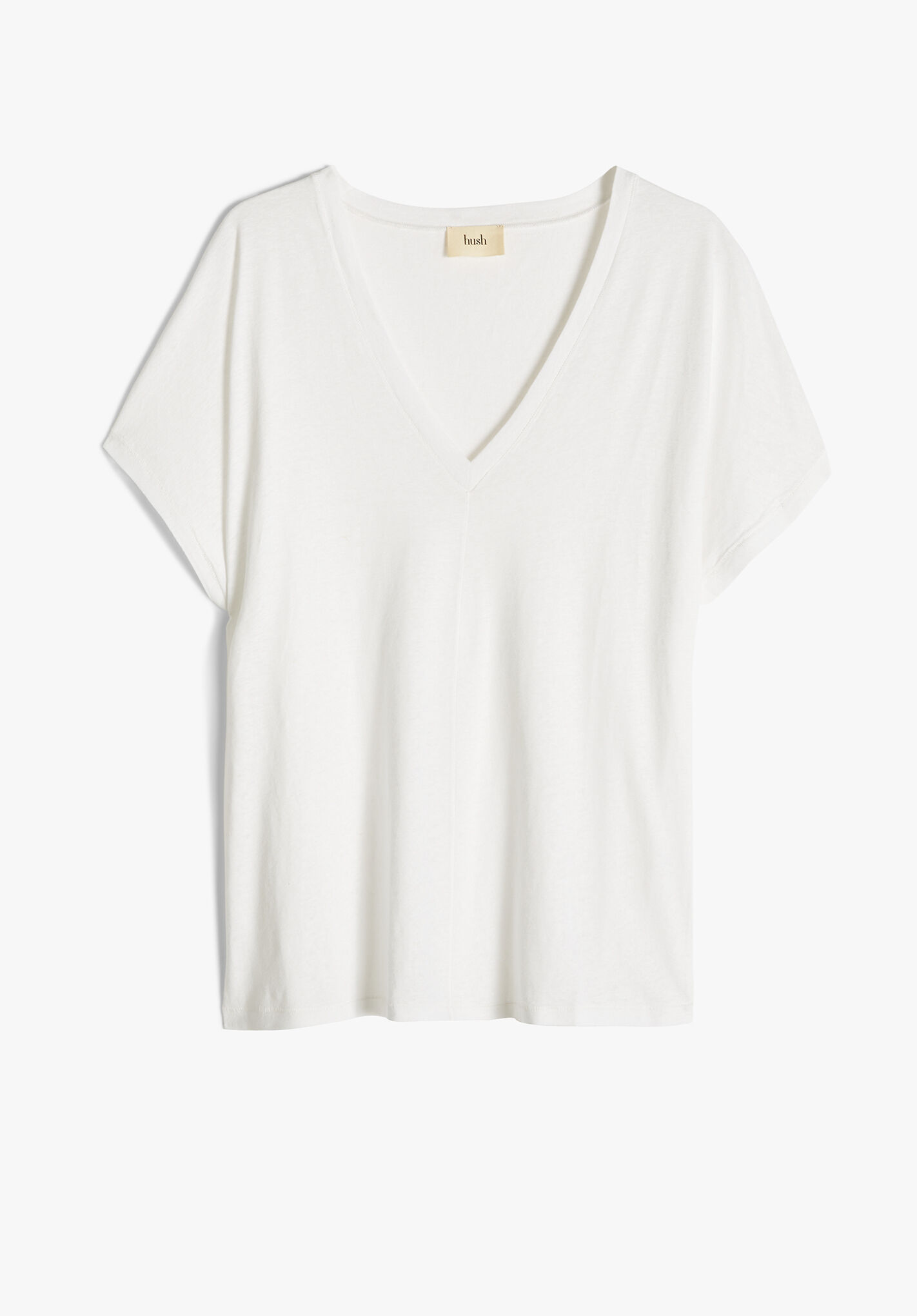 Danny Linen V-Neck T-Shirt | White | hush