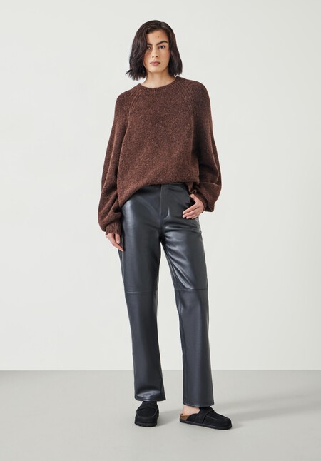 Colette Leather Straight Leg Trouser