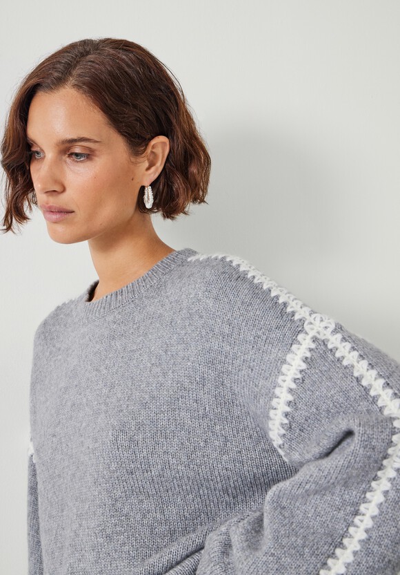 Whitney Relaxed Wool Blend Stitch Detail Jumper