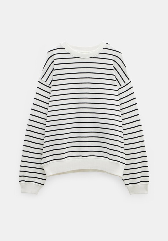 Luca Stripe Sweatshirt | White | hush