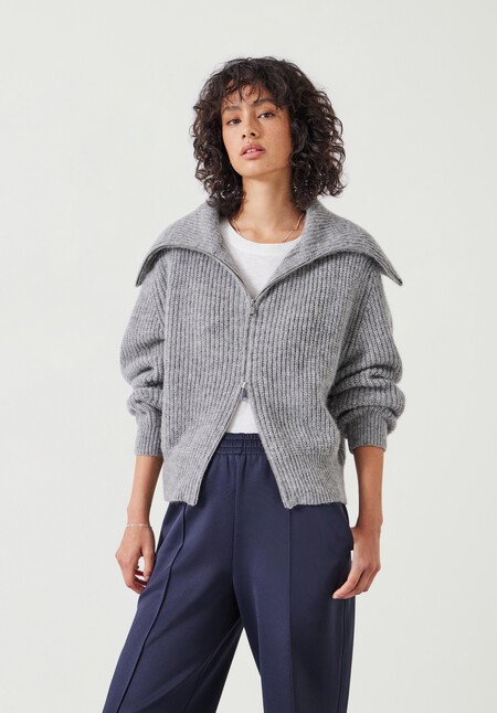 Zanna Wool Blend Zip Cardigan