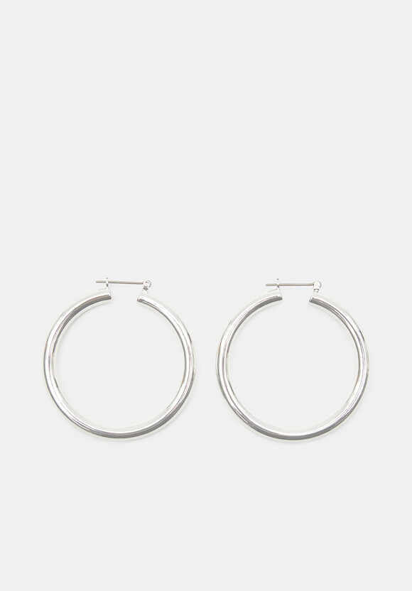 Luv AJ Amalfi Tube Hoop Earrings | Silver - Jewellery | hush