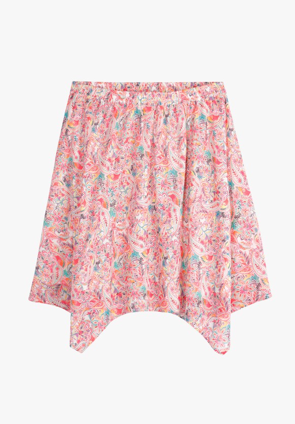 Handkerchief Hem Cotton Mini Skirt