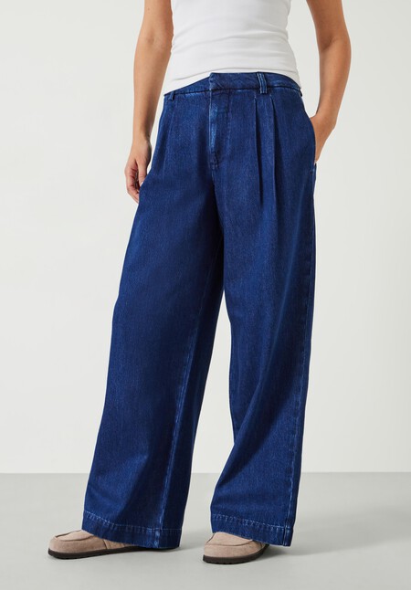 Lya Pleated Wide Leg Jeans