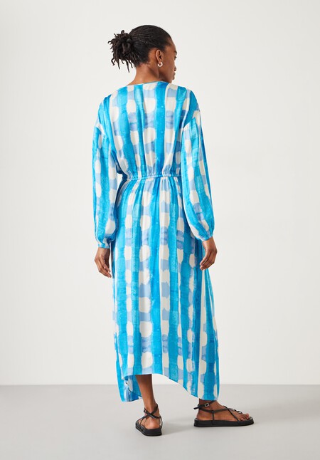 Clarette Watercolour Check Maxi Dress