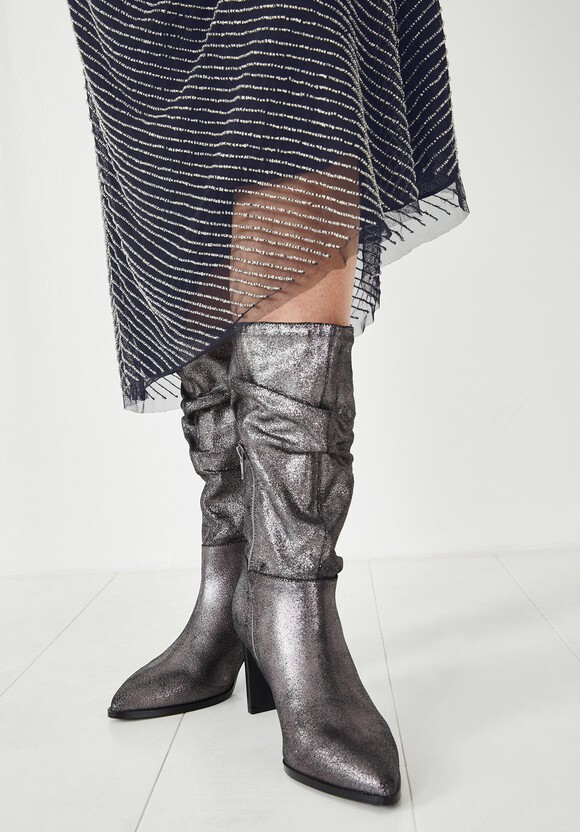 Fen Metallic Leather Boots