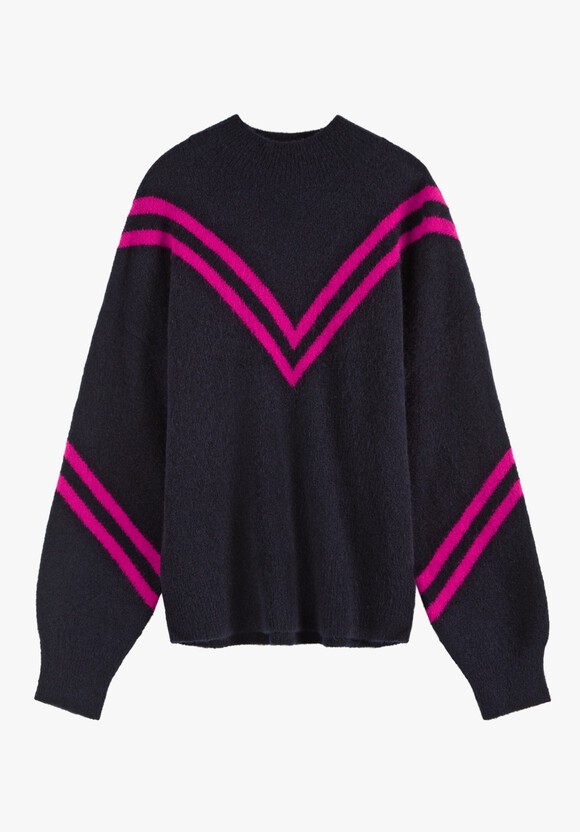 Eve Chevron Mock Neck Jumper