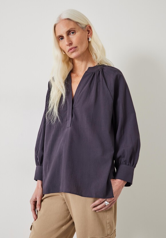 Rhea Cotton Relaxed Gather Detail Top