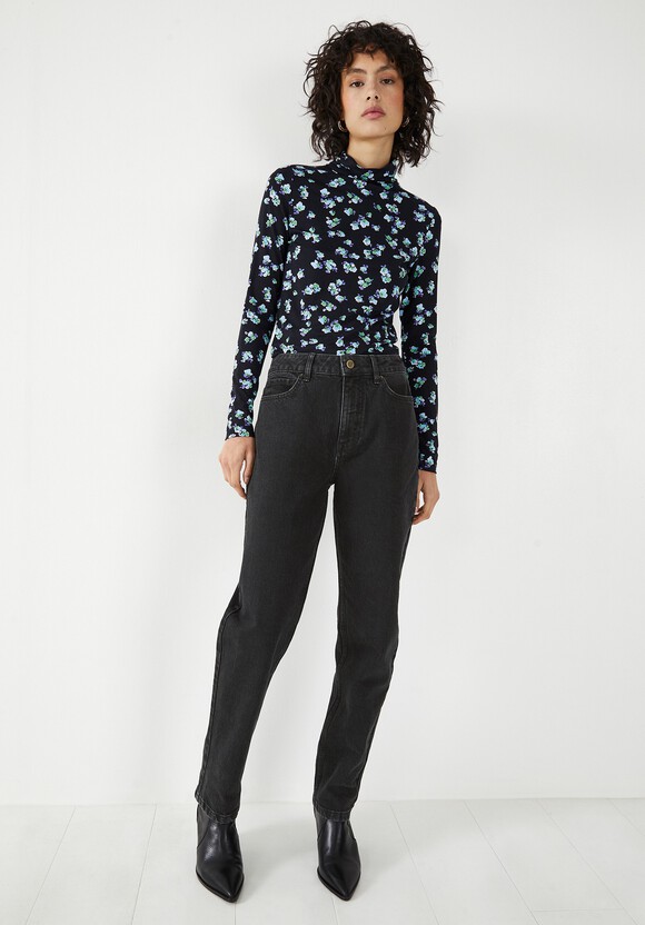 Printed Long Sleeve Slim Top