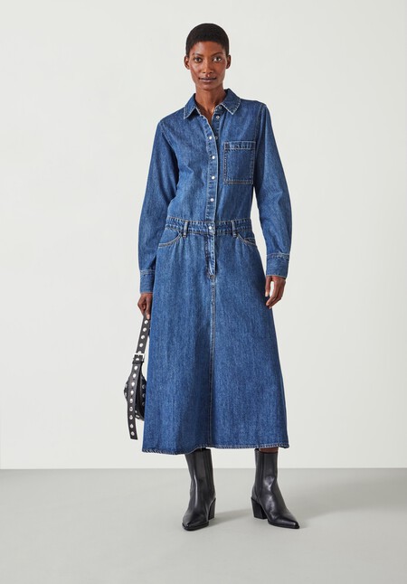 Bella Midi Denim Dress