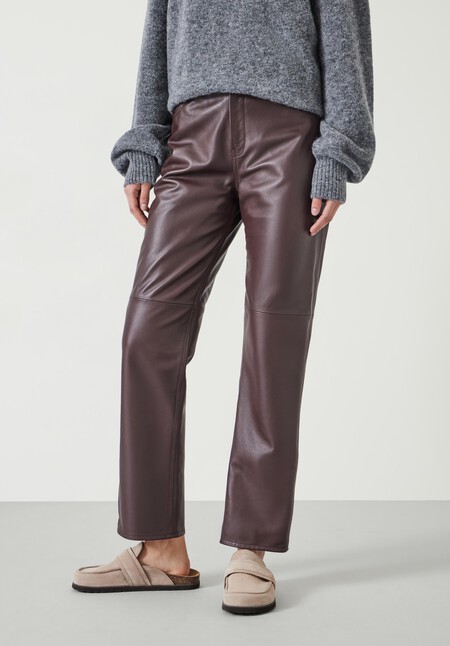 Colette Leather Straight Leg Trouser