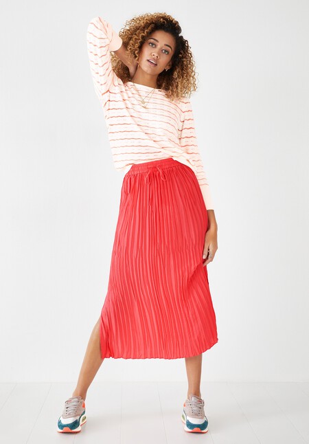 Rose Crinkle Pleated Skirt