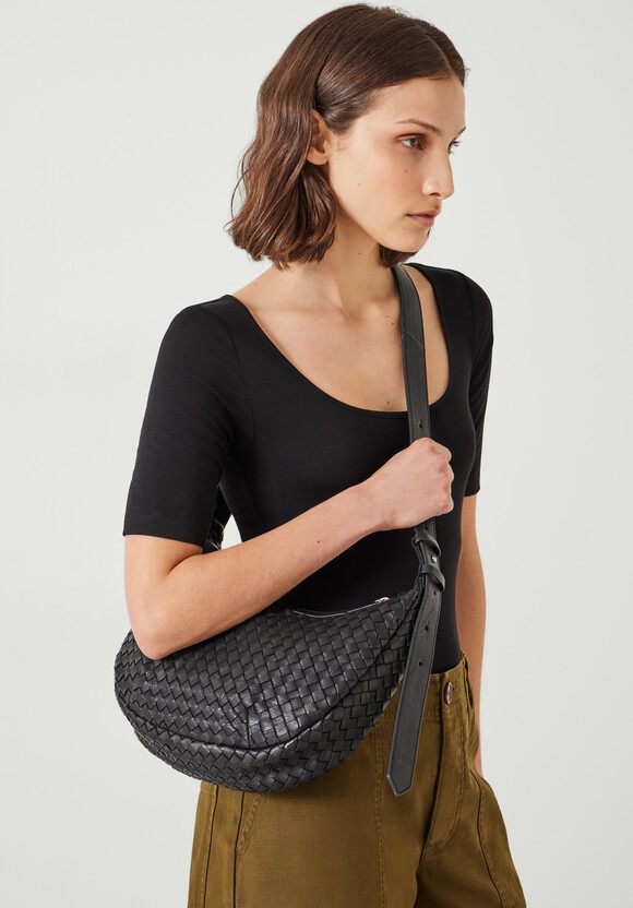 Lydia Weave Leather Crossbody Bag