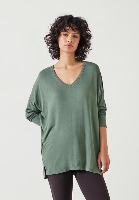 Gillian Wide Jersey V Neck Top