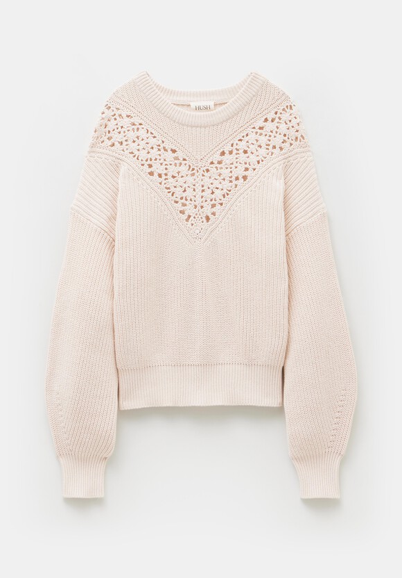 Louise Lace Insert Cotton Jumper