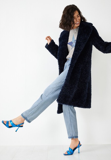 Leighton Textured Faux Fur Coat