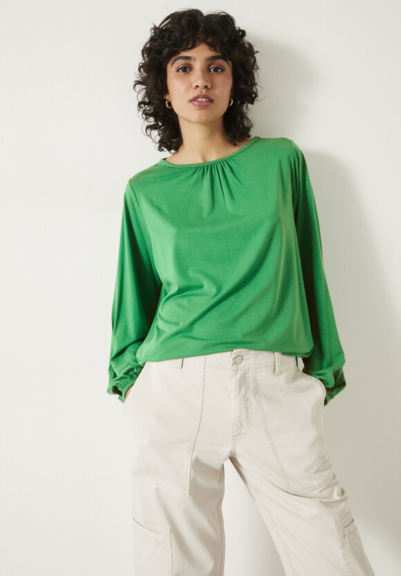 Willow Gathered Neck Jersey Top