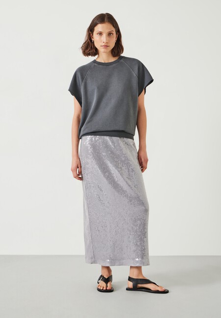 Anais Sheer Sequin Midi Skirt