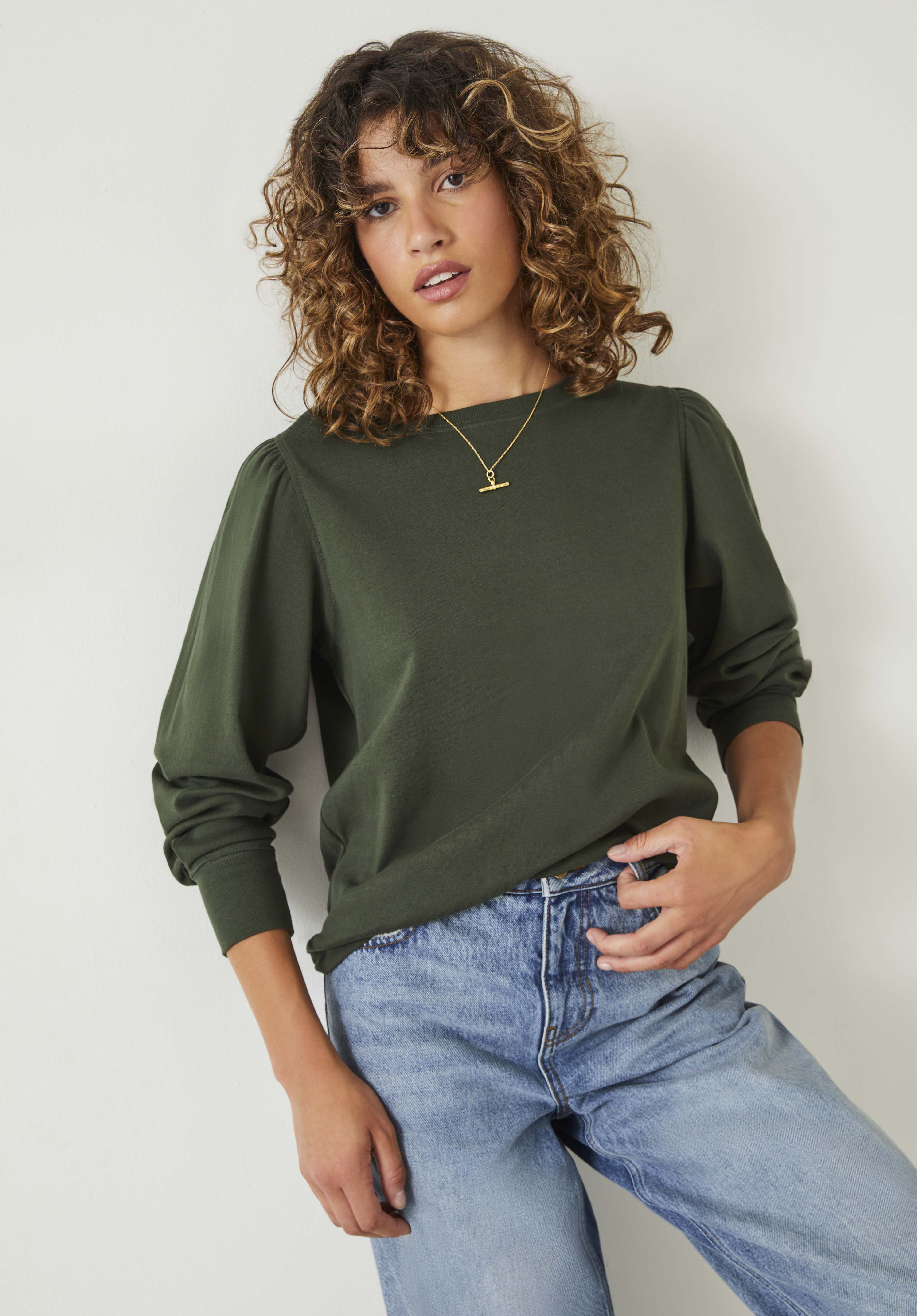 Emily Puff Sleeve Jersey Top