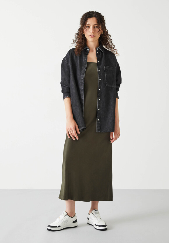 Deanna Washed Black Denim Overshirt