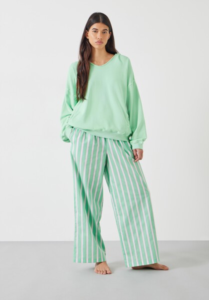 Adair Stripe Pyjama Trouser | Green and Pink Vertical Stripe | hush