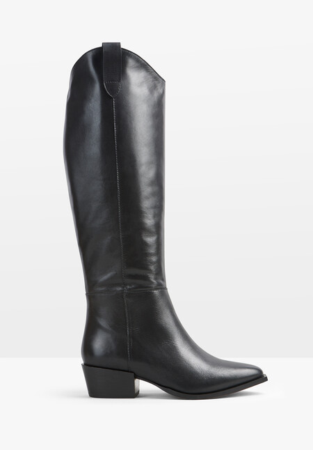 Hailey Leather Western Knee Boot