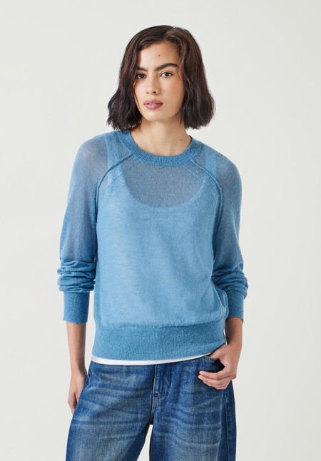 Elsie Gauzy Wool Blend Crew Jumper