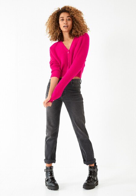 Riva Cropped Ribbed Cardigan