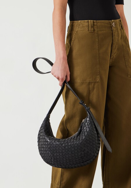 Lydia Weave Leather Crossbody Bag