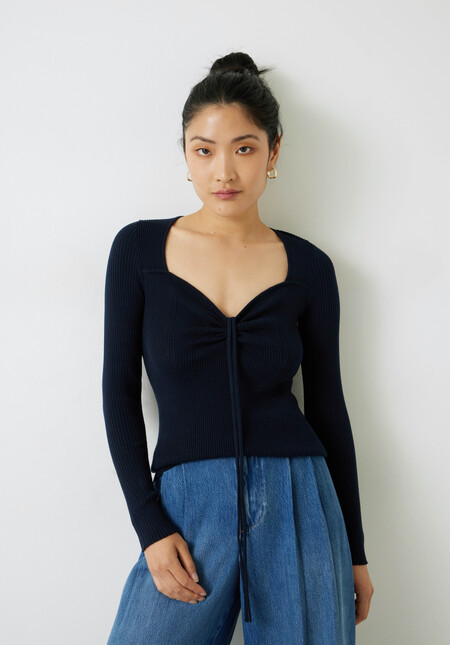 Engineered Rib Knitted Top
