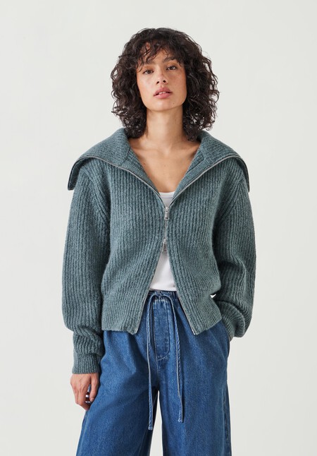 Zanna Wool Blend Zip Cardigan