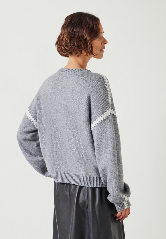 Whitney Relaxed Wool Blend Stitch Detail Jumper