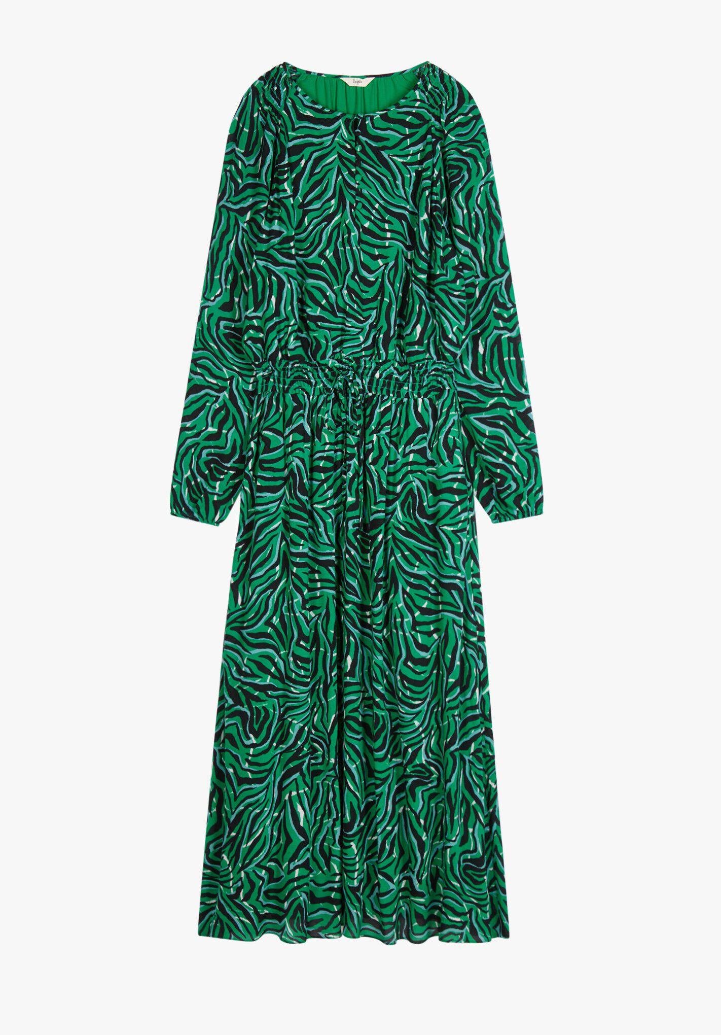 Madelyn Midi Dress | Bright Zebra Green | hush