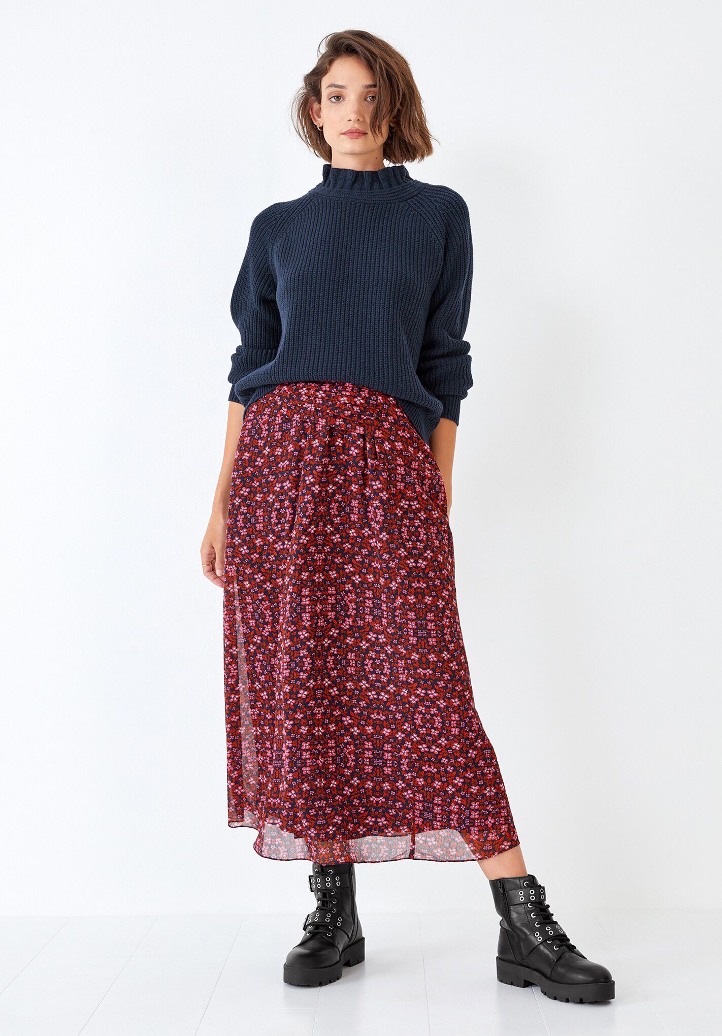 Opi Midi Skirt | Printed Flared Skirt 