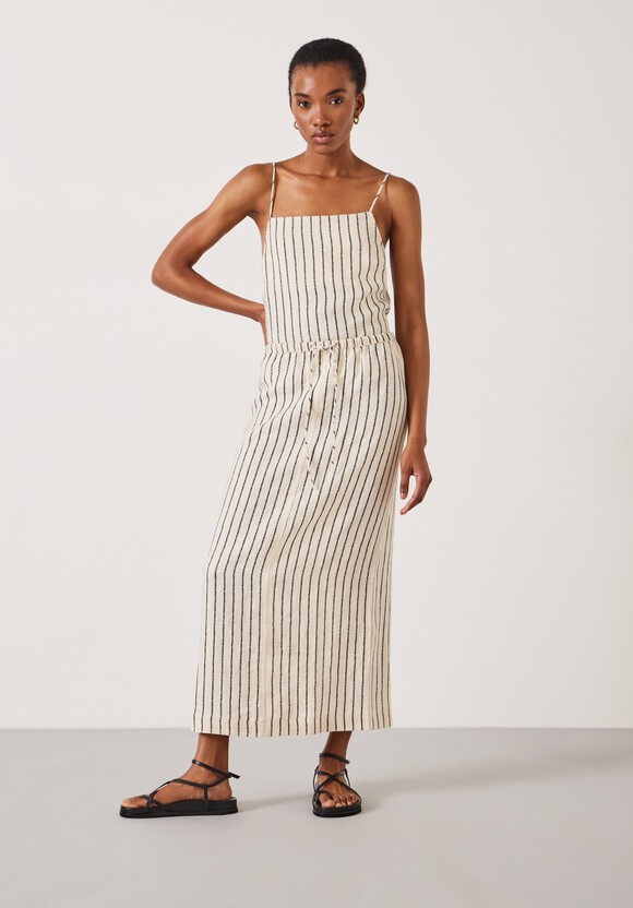 Paula Stripe Linen Maxi Skirt