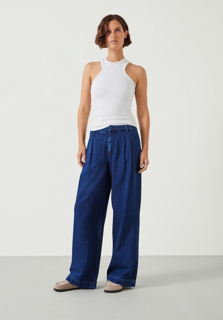 Lya Pleated Wide Leg Jeans