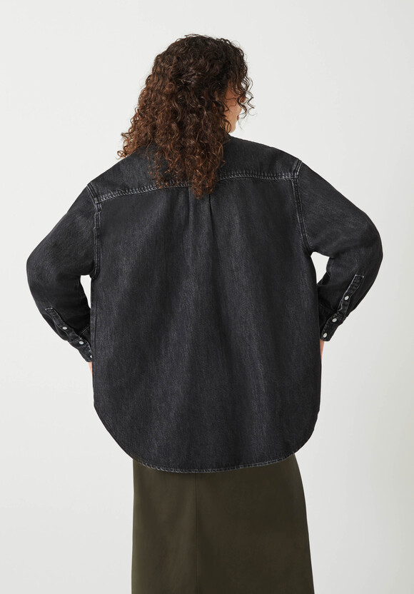 Deanna Washed Black Denim Overshirt