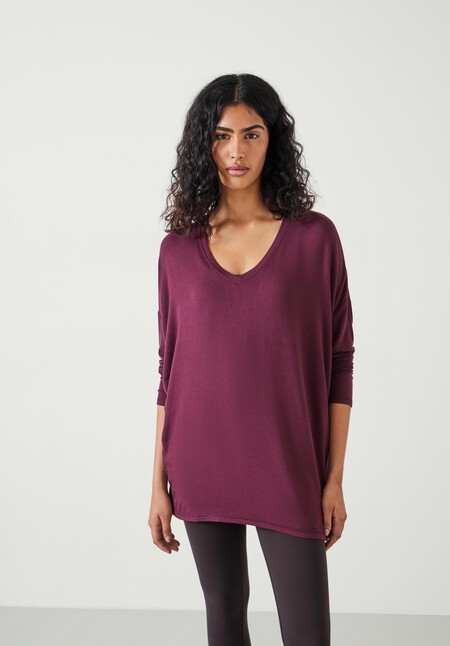 Gillian Wide Jersey V Neck Top