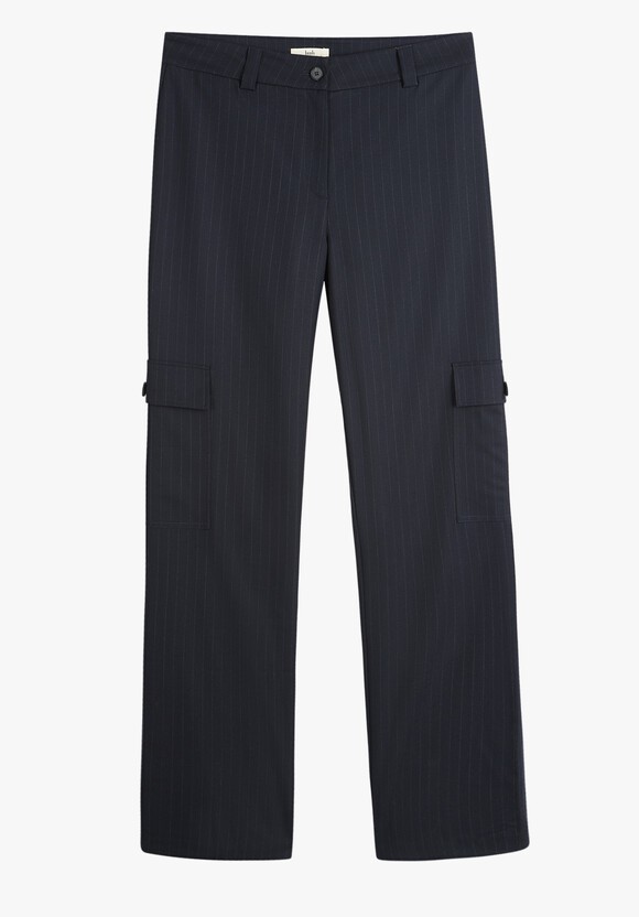 Courtney Cargo Pinstripe Wool Blend Trousers