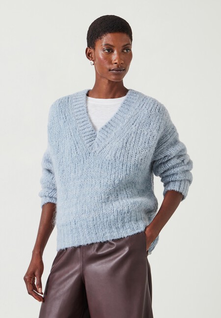 Frankie Relaxed Textured V Neck Jumper