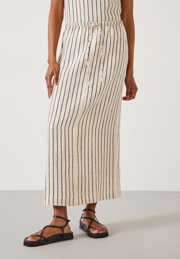 Paula Stripe Linen Maxi Skirt