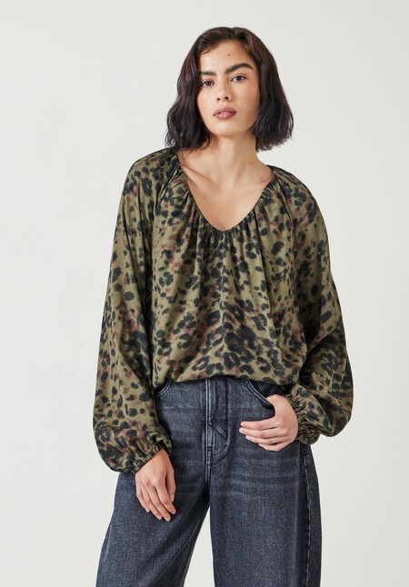 Elise V-Neck Printed Blouse