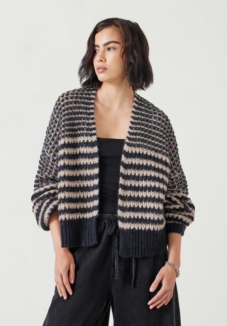 Skye Wool Blend Stripe Cardigan