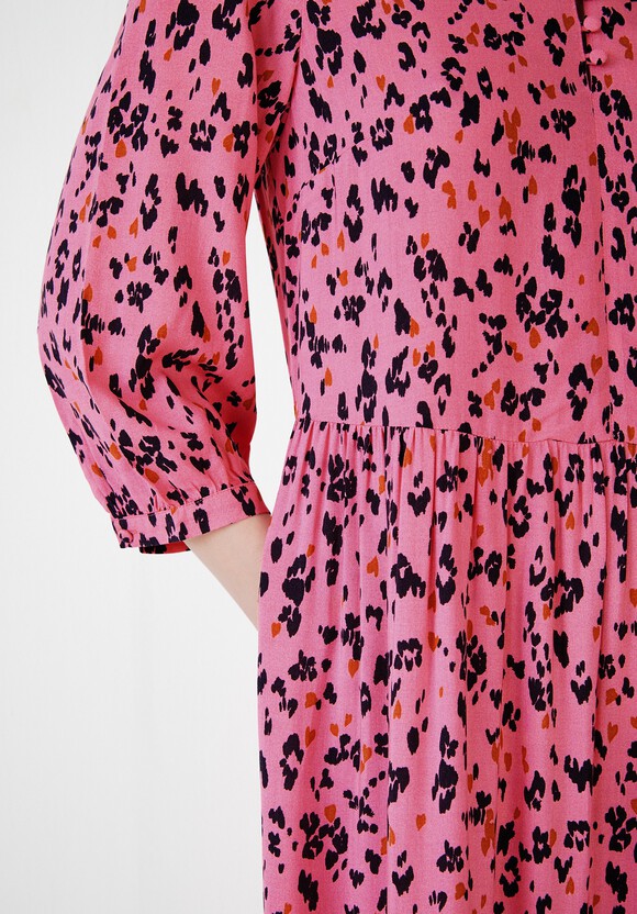 Lena Midi Dress | Leopard Heart Pink | hush