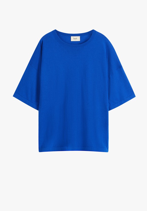 Linzy Wool Blend T-Shirt | Bright Blue | hush