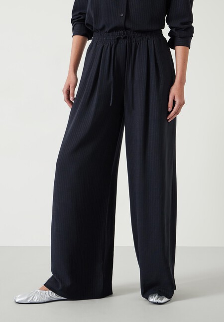 Prisha Wide Leg Pinstripe Trousers