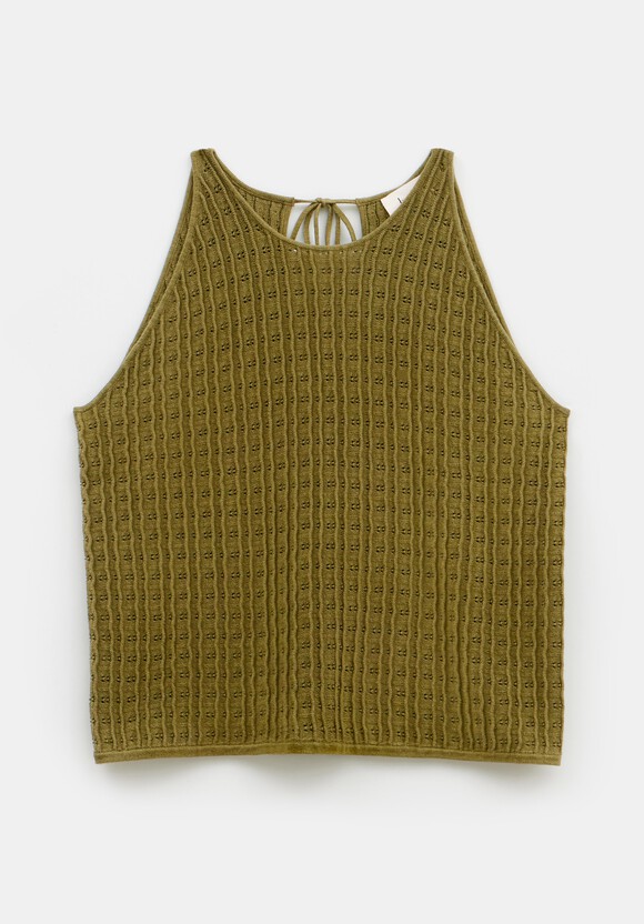 Cadi Wave Stitched Knitted Vest Top