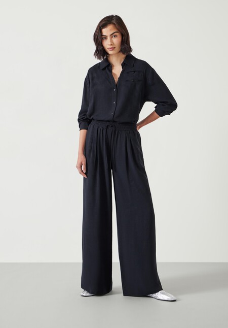 Prisha Wide Leg Pinstripe Trousers